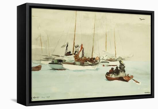 Schooners at Anchor, Key West-Winslow Homer-Framed Premier Image Canvas