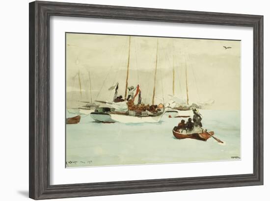 Schooners at Anchor, Key West-Winslow Homer-Framed Giclee Print