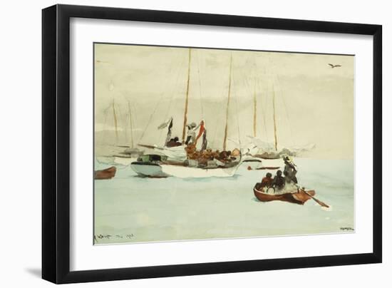 Schooners at Anchor, Key West-Winslow Homer-Framed Giclee Print