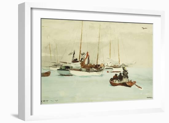 Schooners at Anchor, Key West-Winslow Homer-Framed Giclee Print