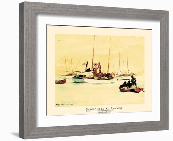 Schooners at Sea-unknown unknown-Framed Art Print