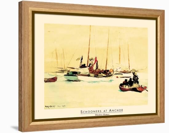 Schooners at Sea-unknown unknown-Framed Stretched Canvas