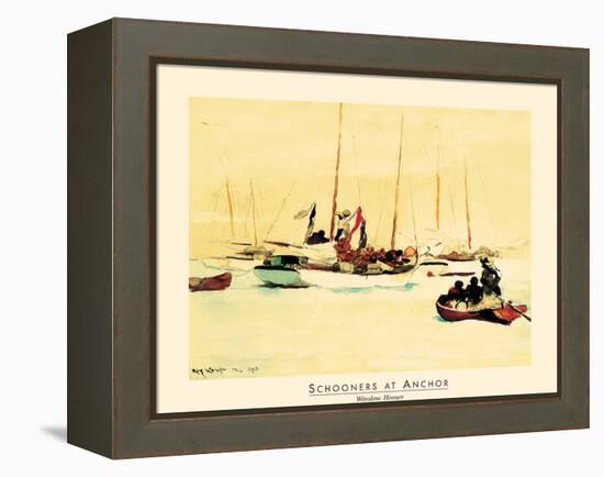 Schooners at Sea-unknown unknown-Framed Stretched Canvas