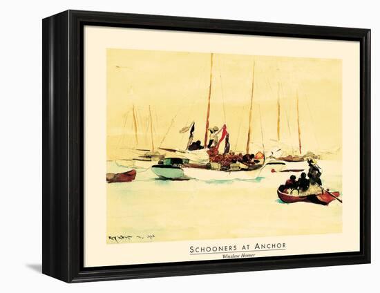 Schooners at Sea-unknown unknown-Framed Stretched Canvas