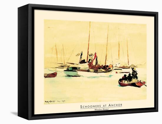 Schooners at Sea-unknown unknown-Framed Stretched Canvas