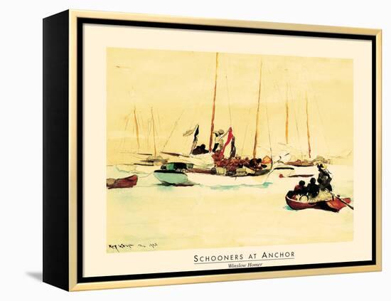 Schooners at Sea-unknown unknown-Framed Stretched Canvas