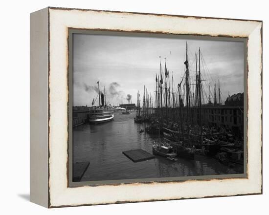 Schooners at the T Wharf-null-Framed Stretched Canvas