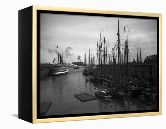 Schooners at the T Wharf-null-Framed Stretched Canvas