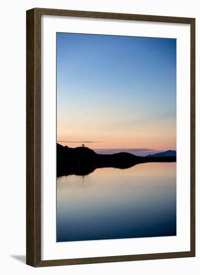 Schrecksee, Allgäu, Bavaria, GER: 3 Hikers Enjoying Sunset At Schrecksee, In The Allgäu Alps-Axel Brunst-Framed Photographic Print