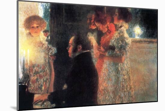 Schubert at the Piano-Gustav Klimt-Mounted Art Print