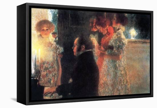 Schubert at the Piano-Gustav Klimt-Framed Stretched Canvas