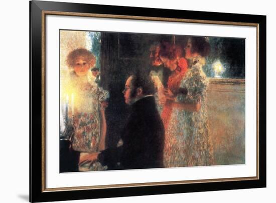 Schubert At The Piano-Gustav Klimt-Framed Art Print