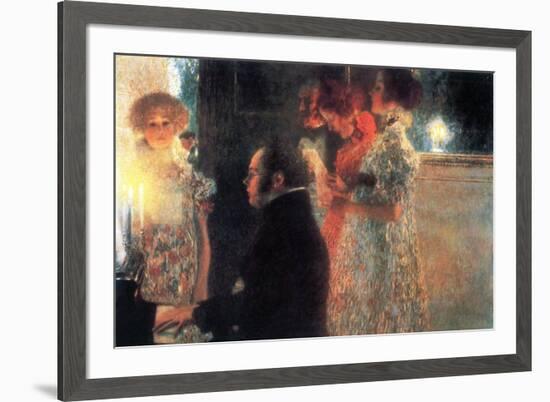 Schubert At The Piano-Gustav Klimt-Framed Art Print