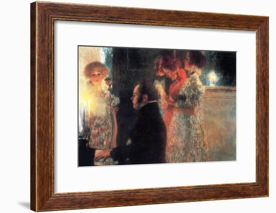 Schubert At The Piano-Gustav Klimt-Framed Art Print