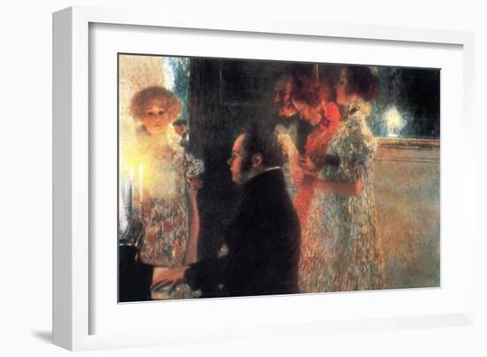 Schubert At The Piano-Gustav Klimt-Framed Art Print