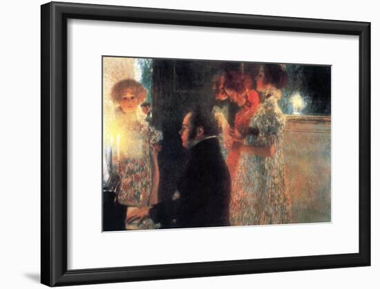 Schubert At The Piano-Gustav Klimt-Framed Art Print