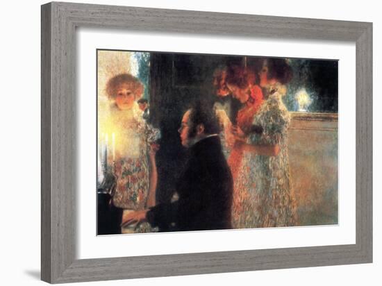 Schubert At The Piano-Gustav Klimt-Framed Art Print