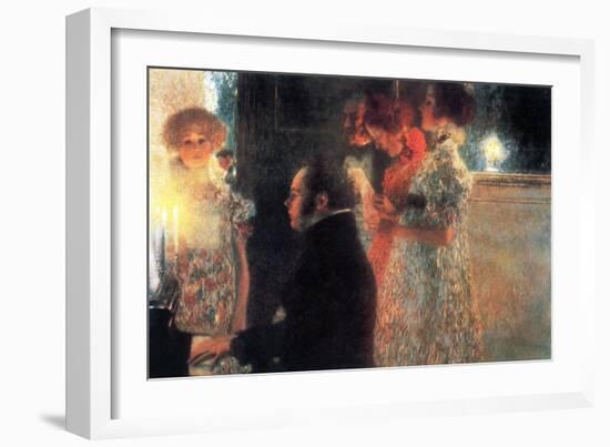 Schubert At The Piano-Gustav Klimt-Framed Premium Giclee Print