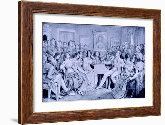 'Schubertiade'- drawing by Moritz von Schwind-Moritz Ludwig von Schwind-Framed Giclee Print