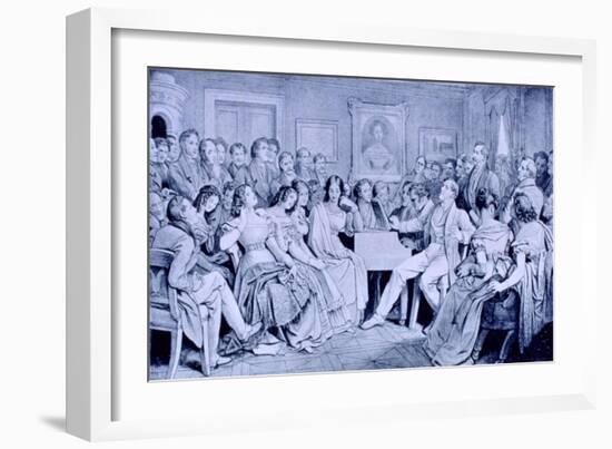 'Schubertiade'- drawing by Moritz von Schwind-Moritz Ludwig von Schwind-Framed Giclee Print