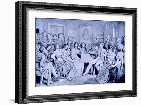 'Schubertiade'- drawing by Moritz von Schwind-Moritz Ludwig von Schwind-Framed Giclee Print