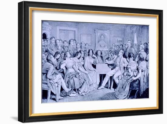 'Schubertiade'- drawing by Moritz von Schwind-Moritz Ludwig von Schwind-Framed Giclee Print