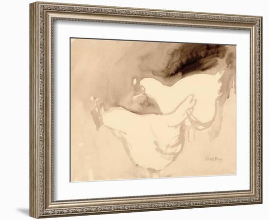 Schuh Farm Chickens, C.2019 (Ink on Paper)-Janel Bragg-Framed Giclee Print