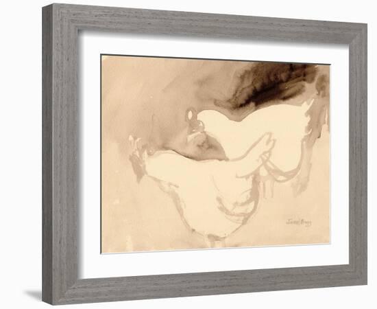 Schuh Farm Chickens, C.2019 (Ink on Paper)-Janel Bragg-Framed Giclee Print