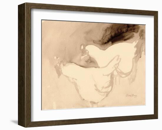 Schuh Farm Chickens, C.2019 (Ink on Paper)-Janel Bragg-Framed Giclee Print