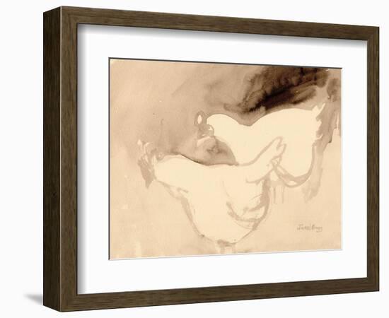 Schuh Farm Chickens, C.2019 (Ink on Paper)-Janel Bragg-Framed Giclee Print