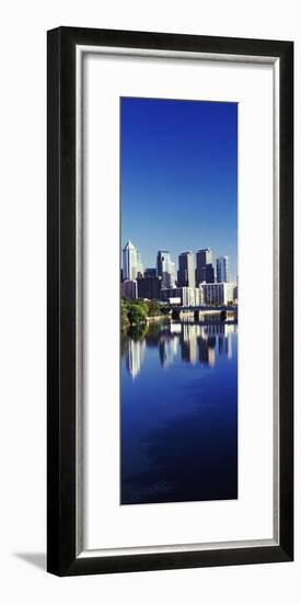 Schuylkill River with skyscrapers in the background, Philadelphia, Pennsylvania, USA-null-Framed Photographic Print