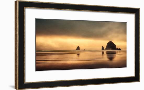 Schwartz - Haystack Sunset-Don Schwartz-Framed Art Print