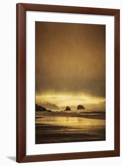 Schwartz - Sea Stacks at Sunset-Don Schwartz-Framed Art Print