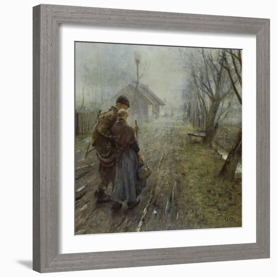 Schwerer Gang (Der Gang Nach Bethlehem), um 1890-Fritz von Uhde-Framed Giclee Print