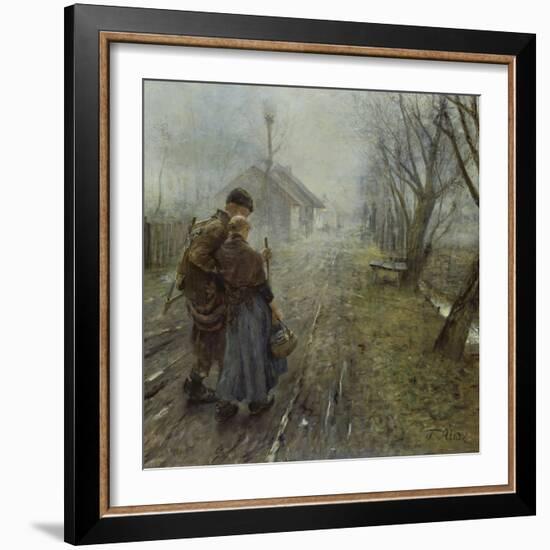 Schwerer Gang (Der Gang Nach Bethlehem), um 1890-Fritz von Uhde-Framed Giclee Print