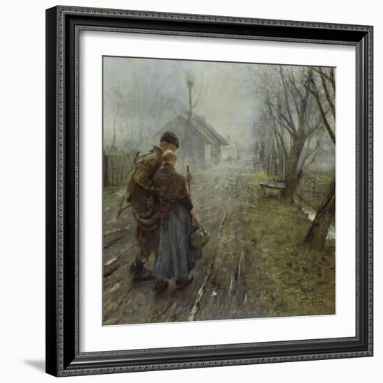 Schwerer Gang (Der Gang Nach Bethlehem), um 1890-Fritz von Uhde-Framed Giclee Print