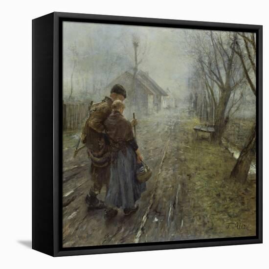 Schwerer Gang (Der Gang Nach Bethlehem), um 1890-Fritz von Uhde-Framed Premier Image Canvas