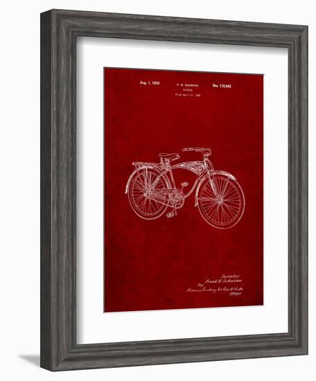 Schwinn 1939 BC117 Bicycle Patent-Cole Borders-Framed Art Print