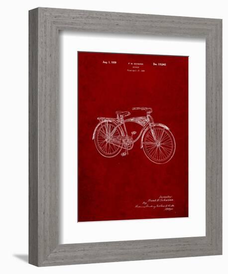 Schwinn 1939 BC117 Bicycle Patent-Cole Borders-Framed Art Print