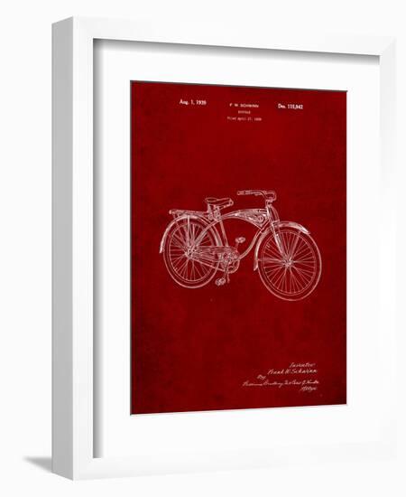 Schwinn 1939 BC117 Bicycle Patent-Cole Borders-Framed Art Print