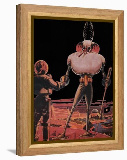 Sci Fi - Alien and Astronaut, 1939-Frank R. Paul-Framed Premier Image Canvas