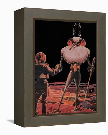 Sci Fi - Alien and Astronaut, 1939-Frank R. Paul-Framed Premier Image Canvas