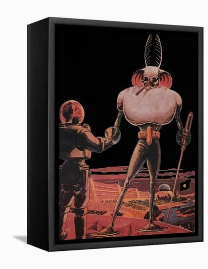 Sci Fi - Alien and Astronaut, 1939-Frank R. Paul-Framed Premier Image Canvas