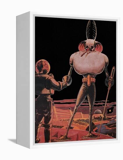 Sci Fi - Alien and Astronaut, 1939-Frank R. Paul-Framed Premier Image Canvas