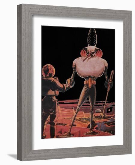 Sci Fi - Alien and Astronaut, 1939-Frank R. Paul-Framed Giclee Print