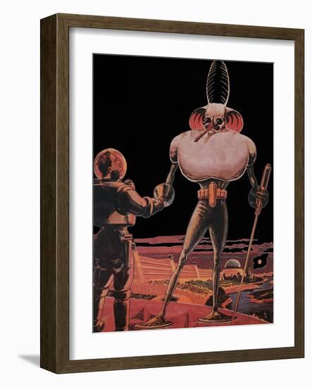 Sci Fi - Alien and Astronaut, 1939-Frank R. Paul-Framed Giclee Print