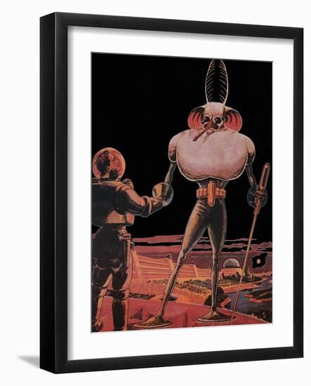 Sci Fi - Alien and Astronaut, 1939-Frank R. Paul-Framed Giclee Print