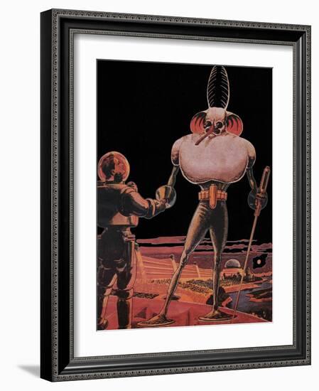 Sci Fi - Alien and Astronaut, 1939-Frank R. Paul-Framed Giclee Print