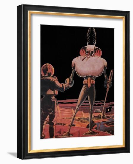 Sci Fi - Alien and Astronaut, 1939-Frank R. Paul-Framed Giclee Print