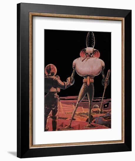 Sci Fi - Alien and Astronaut, 1939-Frank R. Paul-Framed Giclee Print